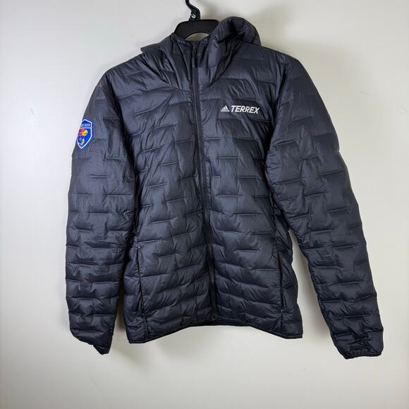 adidas Terrex kansas soccer size large Puffer Down Winter Jacket - Picture 1 of 9